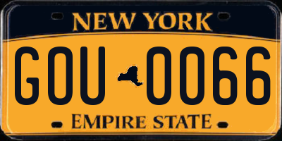 NY license plate GOU0066
