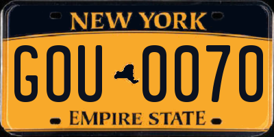 NY license plate GOU0070