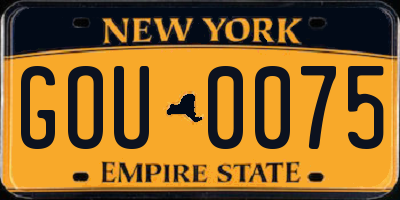 NY license plate GOU0075