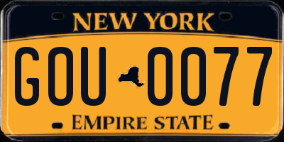 NY license plate GOU0077
