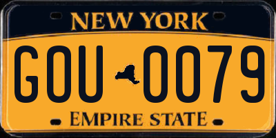 NY license plate GOU0079