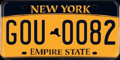 NY license plate GOU0082