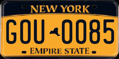 NY license plate GOU0085