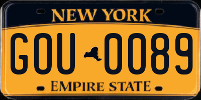 NY license plate GOU0089
