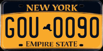 NY license plate GOU0090