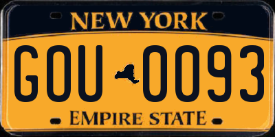 NY license plate GOU0093