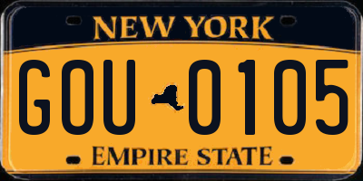 NY license plate GOU0105