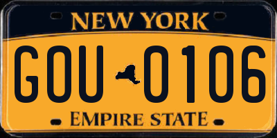 NY license plate GOU0106