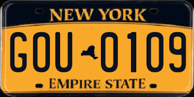 NY license plate GOU0109