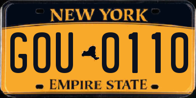 NY license plate GOU0110