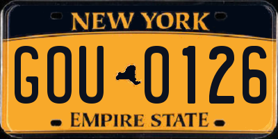 NY license plate GOU0126