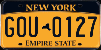 NY license plate GOU0127