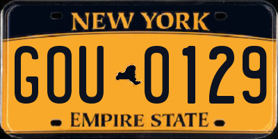 NY license plate GOU0129