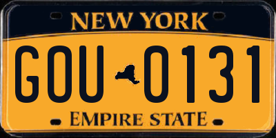 NY license plate GOU0131