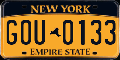 NY license plate GOU0133