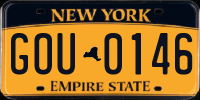 NY license plate GOU0146