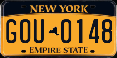 NY license plate GOU0148
