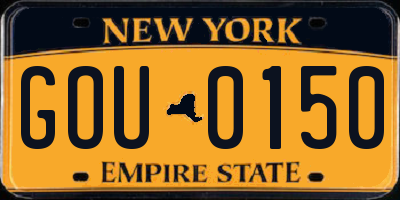 NY license plate GOU0150