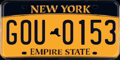 NY license plate GOU0153