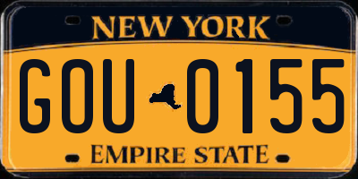 NY license plate GOU0155