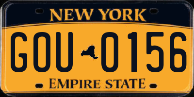 NY license plate GOU0156