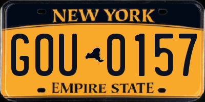 NY license plate GOU0157