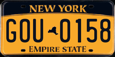 NY license plate GOU0158