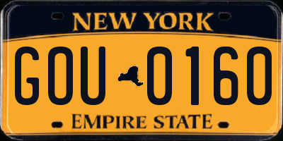 NY license plate GOU0160
