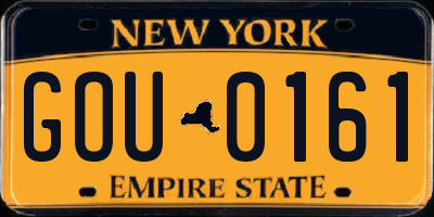 NY license plate GOU0161