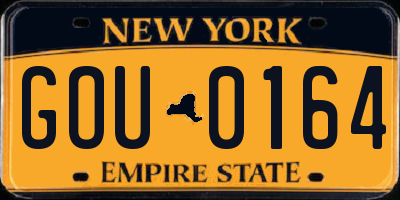 NY license plate GOU0164