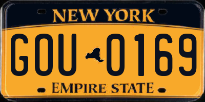 NY license plate GOU0169