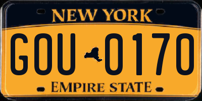 NY license plate GOU0170