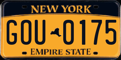 NY license plate GOU0175