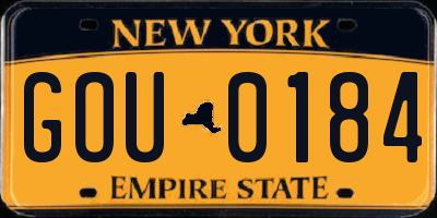 NY license plate GOU0184