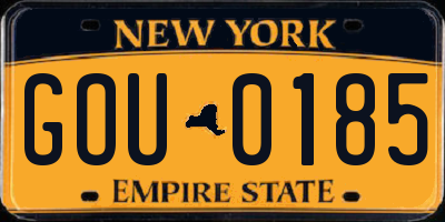 NY license plate GOU0185