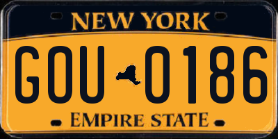 NY license plate GOU0186