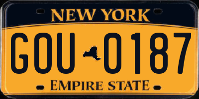 NY license plate GOU0187