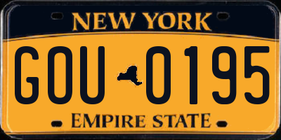 NY license plate GOU0195