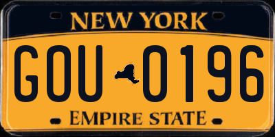 NY license plate GOU0196
