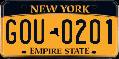 NY license plate GOU0201