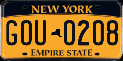 NY license plate GOU0208