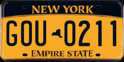 NY license plate GOU0211