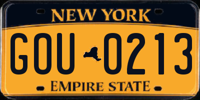 NY license plate GOU0213