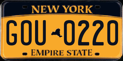 NY license plate GOU0220