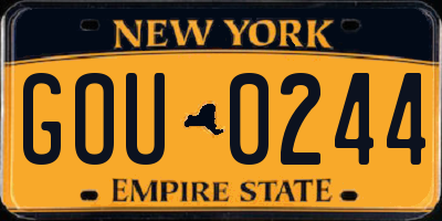 NY license plate GOU0244