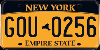 NY license plate GOU0256