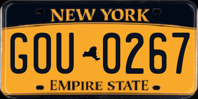 NY license plate GOU0267