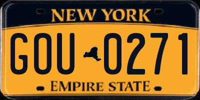 NY license plate GOU0271