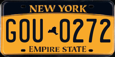 NY license plate GOU0272