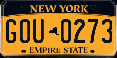 NY license plate GOU0273